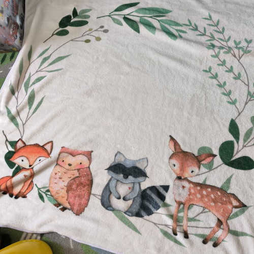 Queen Mother Baby Milestone Fleece Blanket like new, 100x150 cm