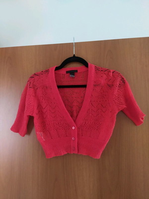 Mango knitted bolero used, size S, coral spring color