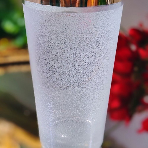 Niederwalddenkmal vintage German ice glass with gold rim