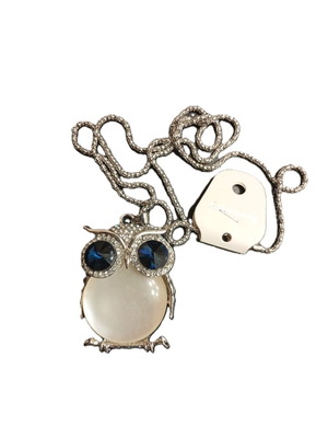 Owl necklace jewelry new, silver S925 plated