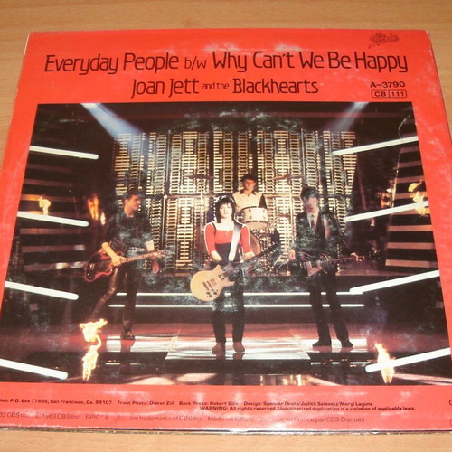 Joan Jett And The Blackhearts Everyday People 45 vinyl used, rock