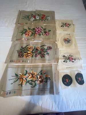 Κεντήματα καινούργια, πακέτο 4 χειροποίητα για κορνίζα με 4 μικρά δώρο