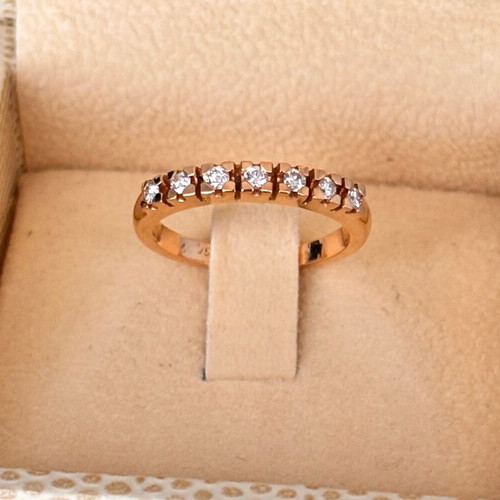 Half-Eternity Ring Rose Gold K18 with Diamonds like new