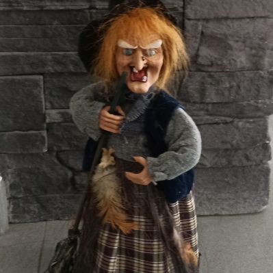 Witch doll with sound and glowing red eyes new