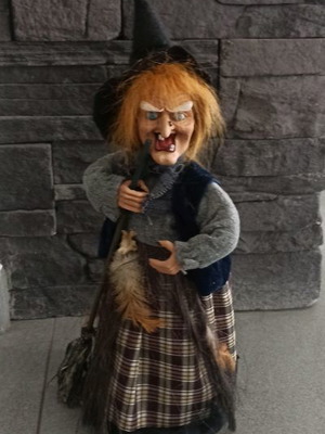 Witch doll with sound and glowing red eyes new