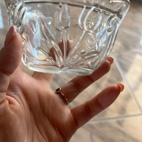 Crystal container with lid tulip design like new