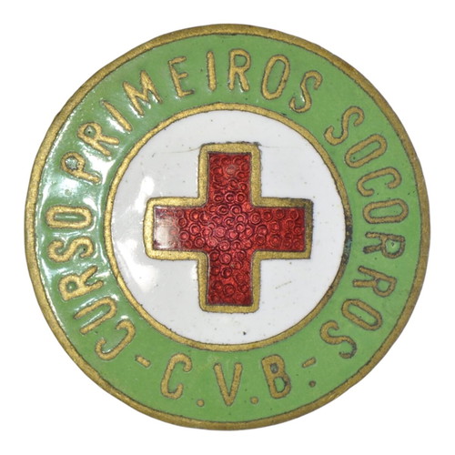 Red Cross vintage enamel pin used