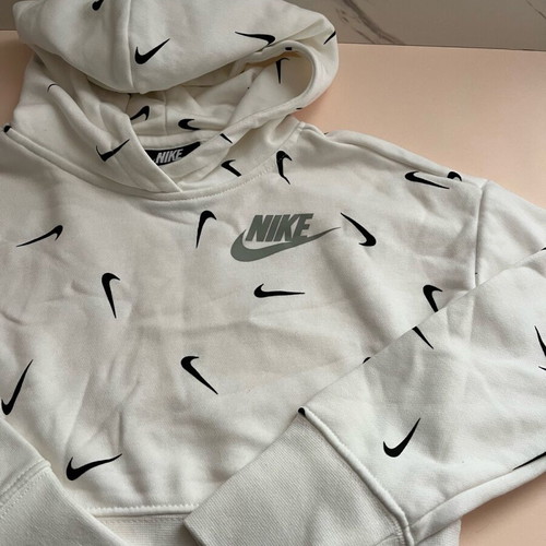 Nike fleece hoodie for girls 7-8 years like new, white