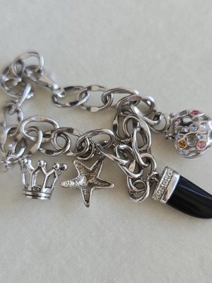 925 silver bracelet with removable charms