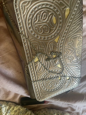 Silver crossbody bag with chain