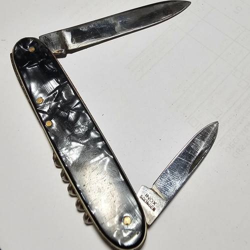 Vintage Inox Solingen Multitool Knife gray pearl used