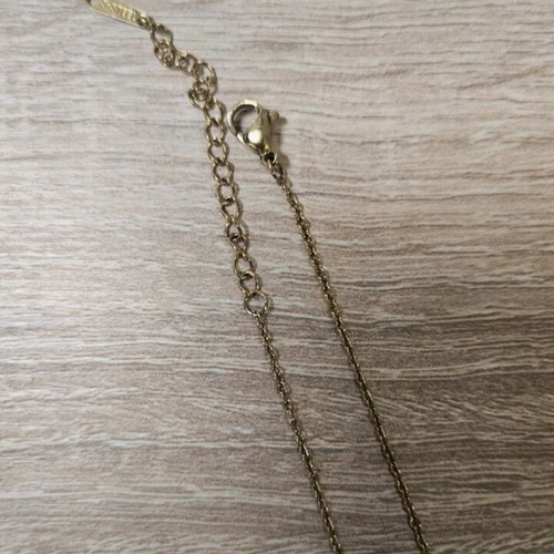 Gold necklace with black stone new