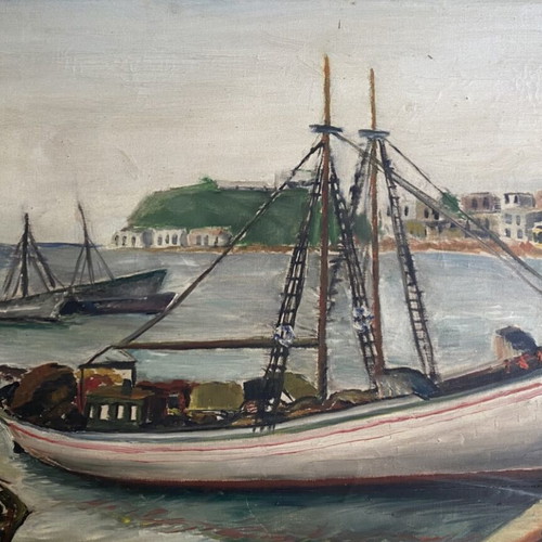Spyros Papanikolaou oil painting on canvas like new