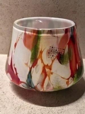 Fidrio Holland hand-blown glass vase tealight holder, colourful, 10 cm