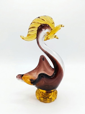 Vintage Mid-Century Murano Sommerso γυάλινο γλυπτό κύκνος, σαν καινούργιο