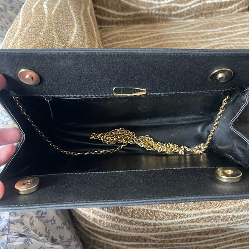 Women's fabric bag like new, black with gold details