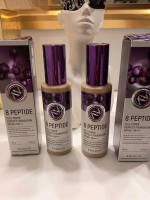 Enough 8 Peptide Full Cover Perfect Foundation SPF50+ PA+++ καινούργιο, 2 κρέμες