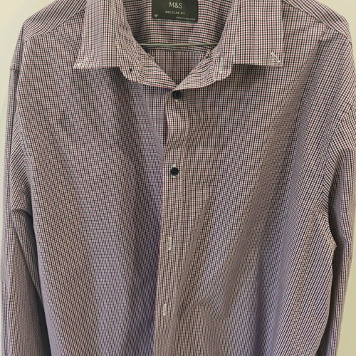 Marks & Spencer Regular Fit checked men's shirt used, size XL