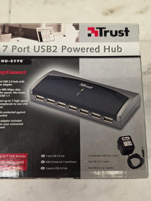 Trust 7 Port USB 2.0 Powered Hub with power adapter