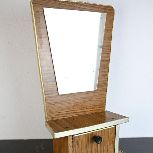 Vintage mirror with drawer midcentury, used, 43 cm height
