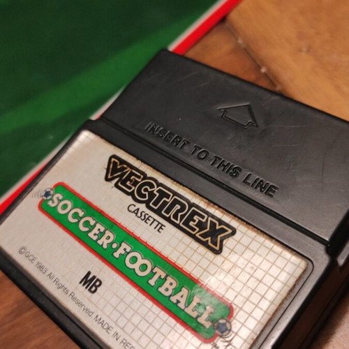 Vectrex Soccer used football game with overlay damage