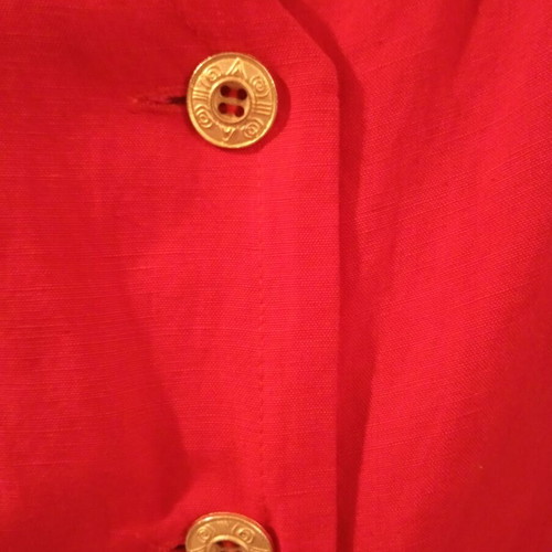 Marella vintage mid-90's midi dress red with gold buttons like new