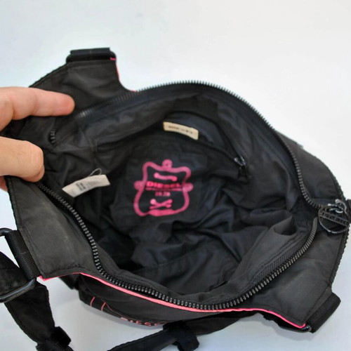 Diesel Vintage Shoulder Bag used, black with pink details Y2K