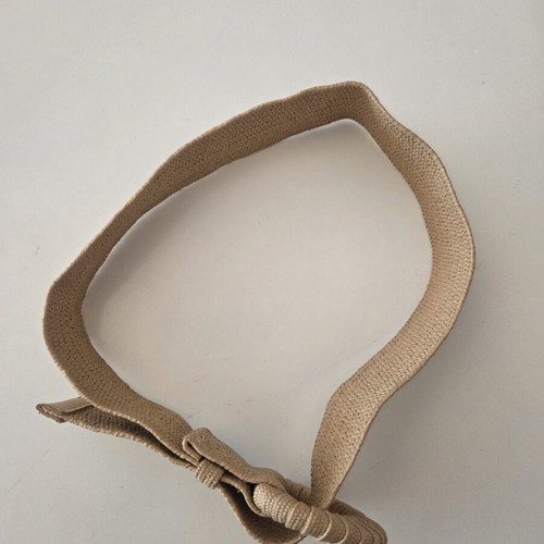 Straw Woven Elastic Belt like new, beige, size 90
