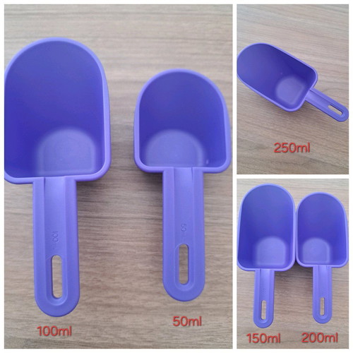 Tupperware scoop set new 5 pieces 50ml-250ml