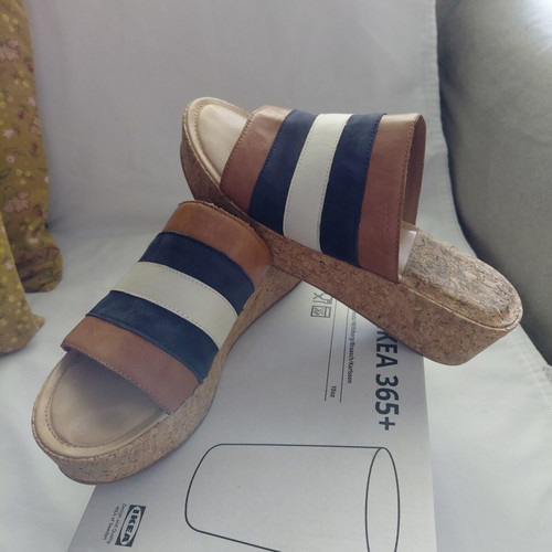 Gant leather mules used, size 39, blue and brown