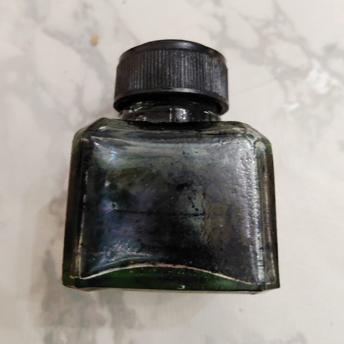Elvita vintage glass ink bottle 1950s