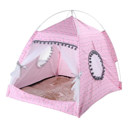 Sweet Dreams Pink 1 dog and cat bed new, pink tent style with pillow