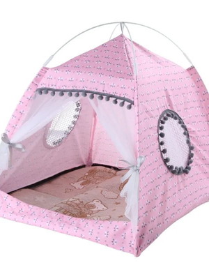 Sweet Dreams Pink 1 dog and cat bed new, pink tent style with pillow