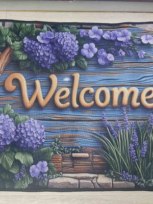 Welcome Door Mat Lavender New