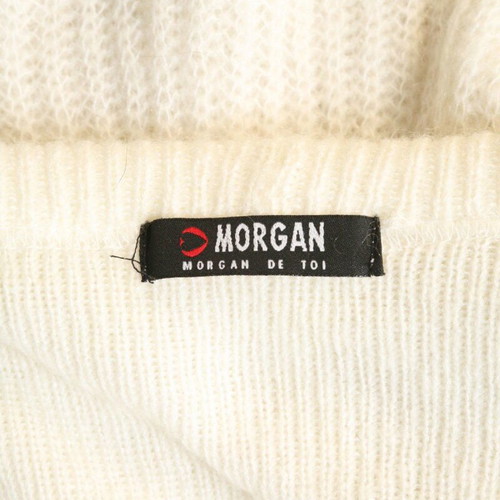 Morgan women's knitted cardigan bolero, long sleeve, ivory