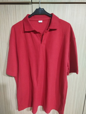 Polo shirt new, 3XL, red, 100% cotton
