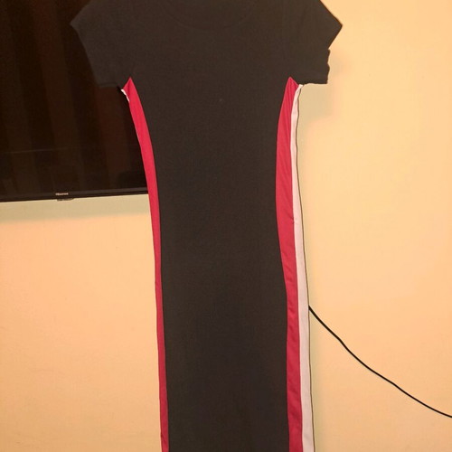 Women's dress like new, black with red and white stripe, size M