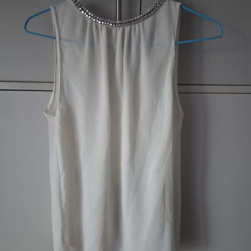 Zara blouse used, semi-transparent double fabric, size M, white