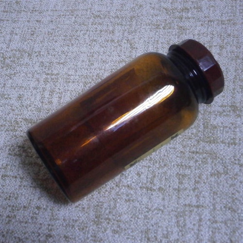 Pharmacy bottle used vintage German Ammonium Bromatum