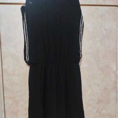 H&M dress used with sewn beads, black, size 36-M