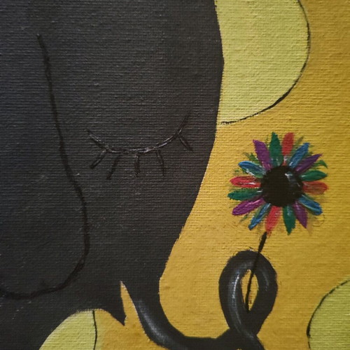 Canvas painted with acrylics 18cm x 22.5cm made to order