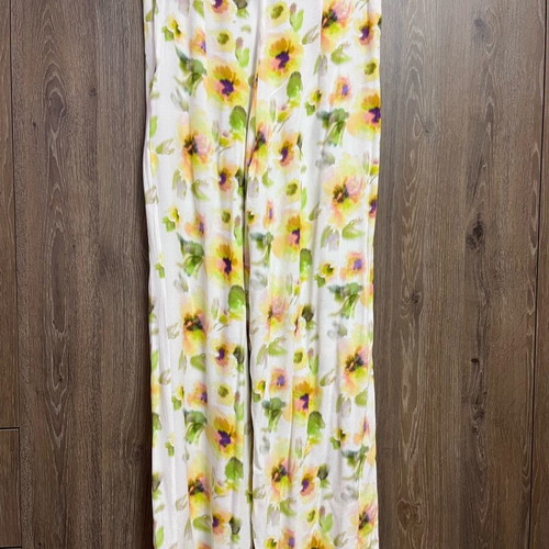 Stradivarius fabric pants like new, white and green, size L