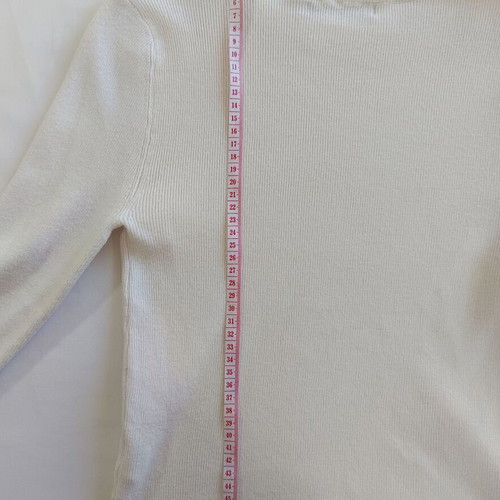 Shein white lightweight ribbed knit sweater used, size S