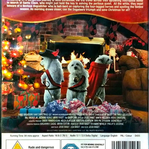 The Three Dogateers Save Christmas DVD new, family comedy