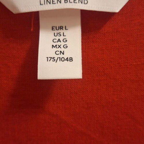 H&M Red Linen Blouse like new, size L