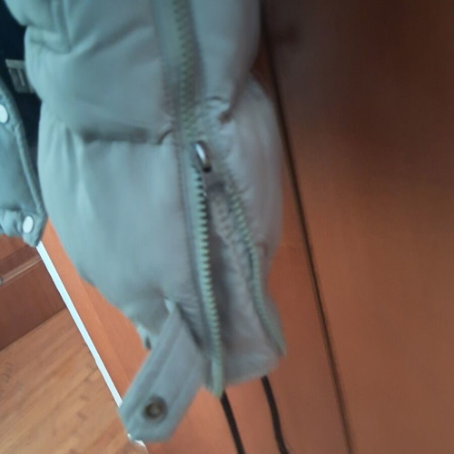 Splendid jacket used, mint color with detachable fur hood, knee length