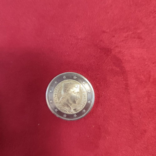 2 Euro coin Latvia 2014 with Milda design