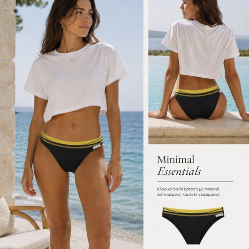 Aqualife vintage women's bikini bottom, black and green