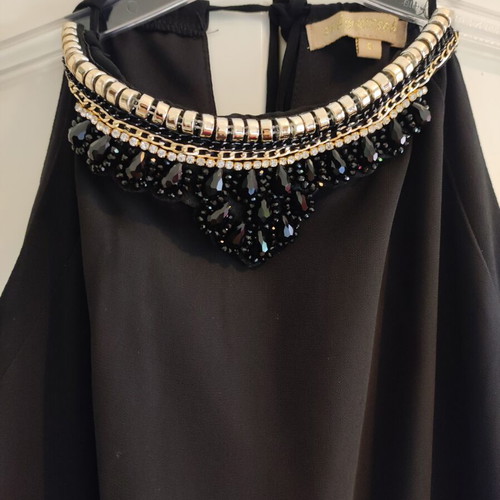 Black maxi dress with decorative neckline Soky & Soka