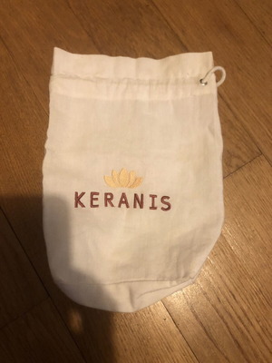 Vintage Keranis fabric pouch like new, embroidered logo